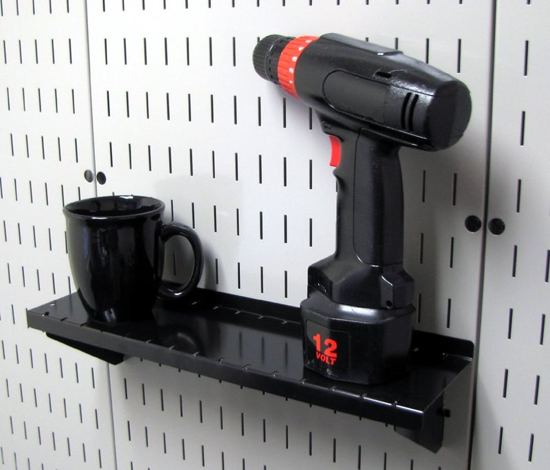 Wall Control Shelf 4in Deep Pegboard Shelf Assembly Pegboard and Slotted Tool Board - Black - Image 1